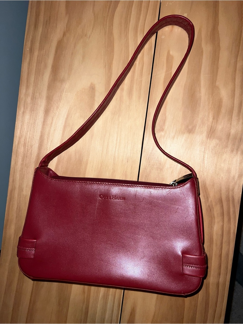 Cole Haan Crimson Leather Shoulder Bag - Picture 2 of 7
